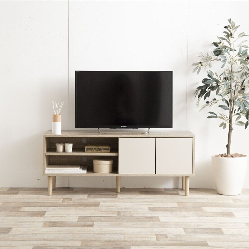 Natural modern wooden bicolor TV board
