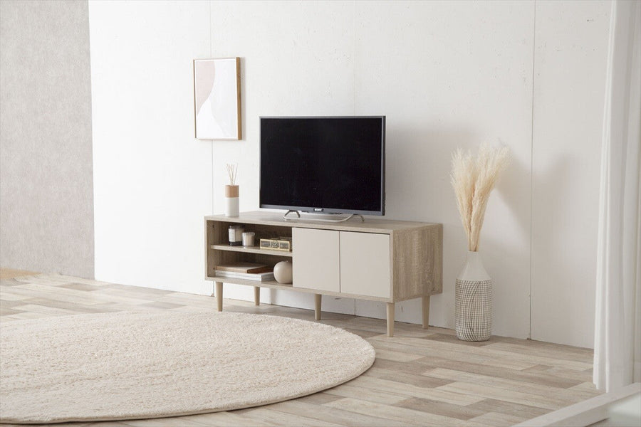 Natural modern wooden bicolor TV board