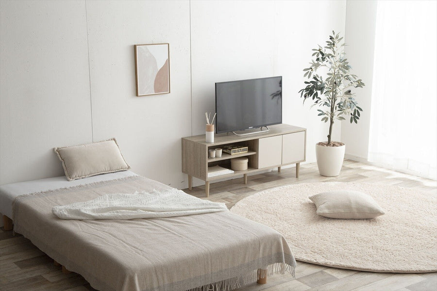 Natural modern wooden bicolor TV board