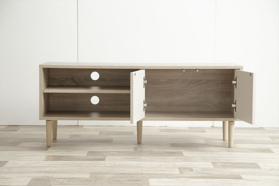 Natural modern wooden bicolor TV board