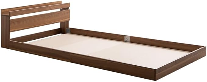 Simple and modern wooden bonnell mattress, floor semi-double bed with headboard