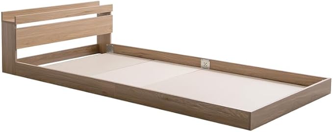 Simple and modern wooden bonnell mattress, floor semi-double bed with headboard