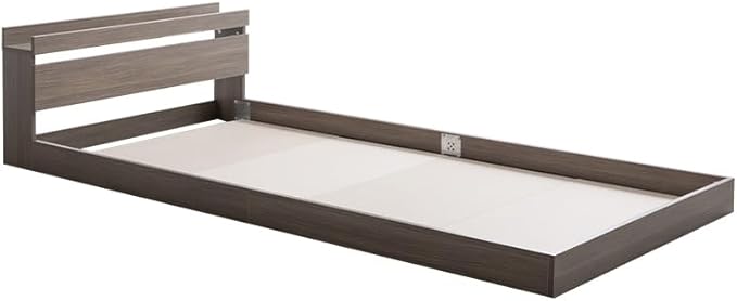 Simple modern wooden bonnell mattress, floor double bed with headboard