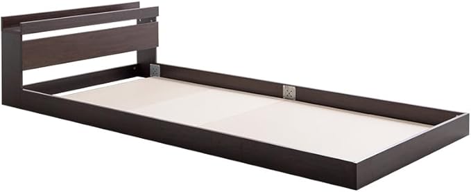 Simple modern wooden bonnell mattress, floor double bed with headboard