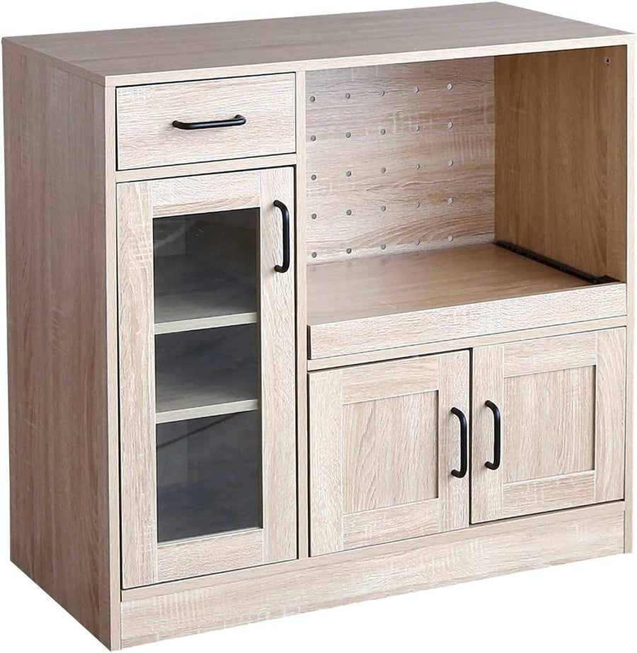 Simple natural wooden 3-door range stand