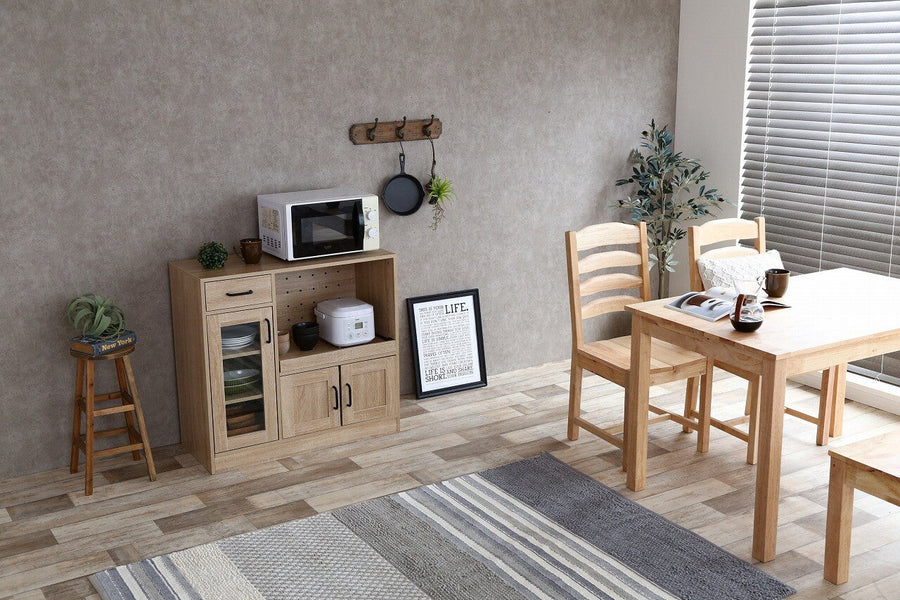 Simple natural wooden 3-door range stand
