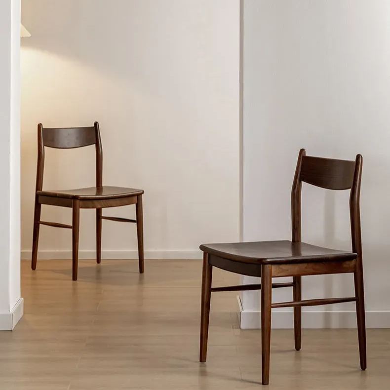 Walnut wood basic dining chair