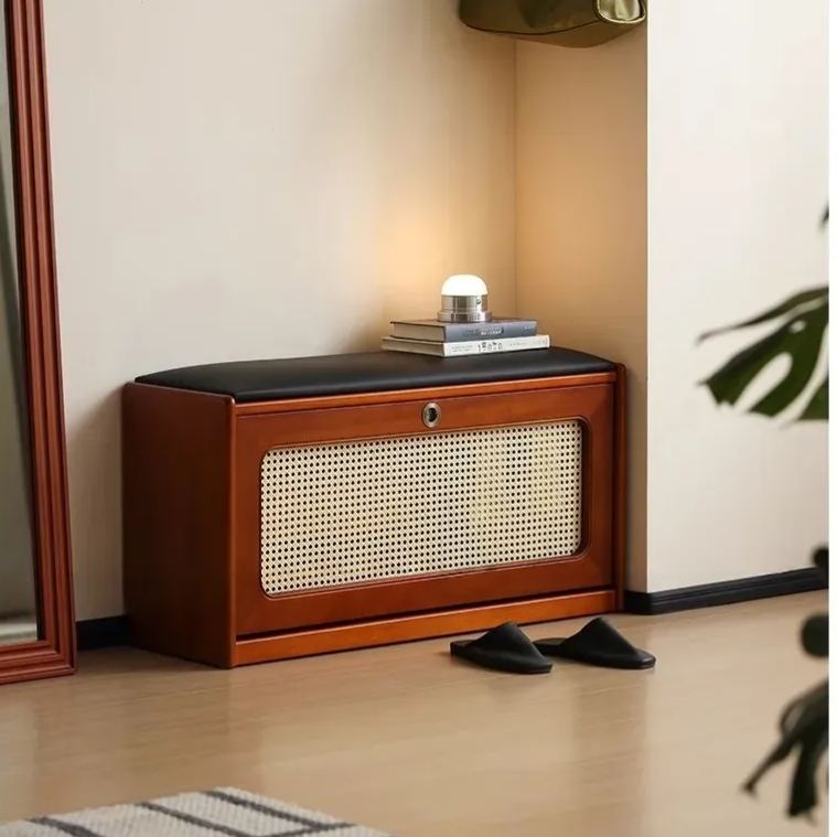 Boxwood Rattan-style Stool Shoe Box