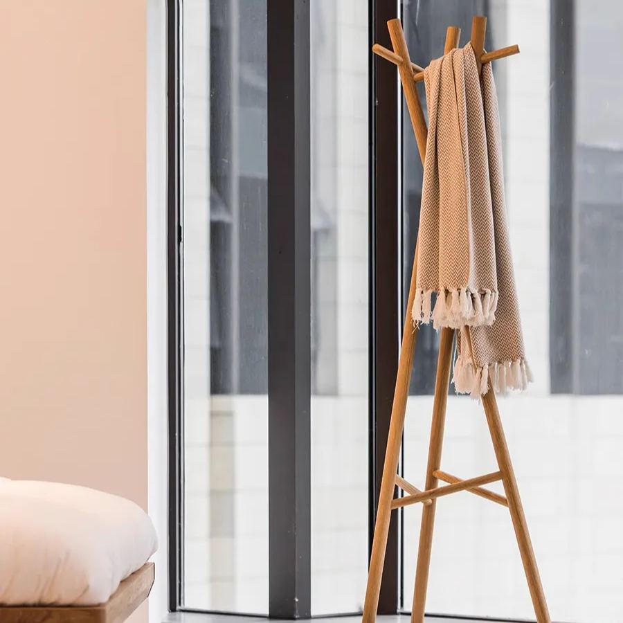 Natural wood coat stand