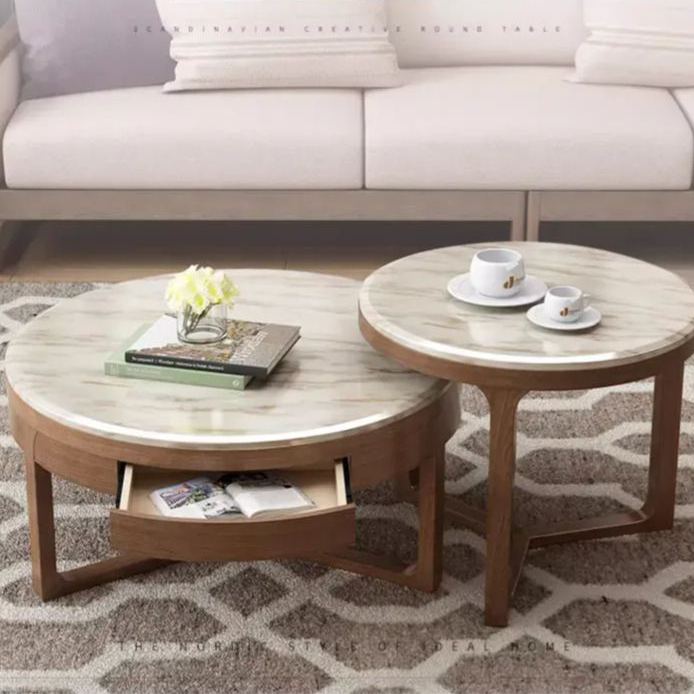 Marble Scandinavian style round table