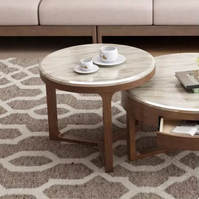Marble Scandinavian style round table