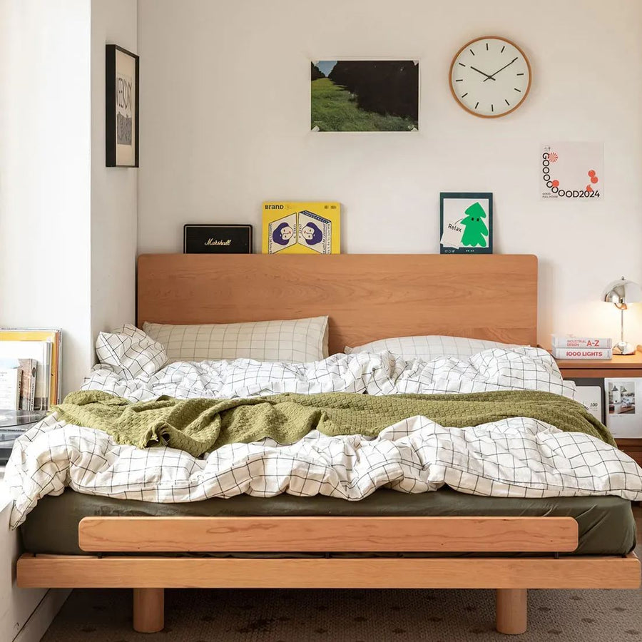 Cherry wood wooden corner fit bed