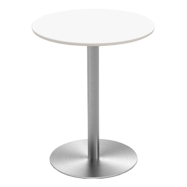 Cafe table 60cm round with stainless steel round legs, white