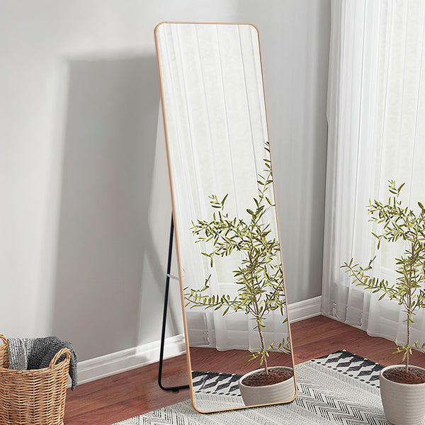 Full-length mirror, standing mirror, rounded corners, wall-mounted mirror, 161 x 49