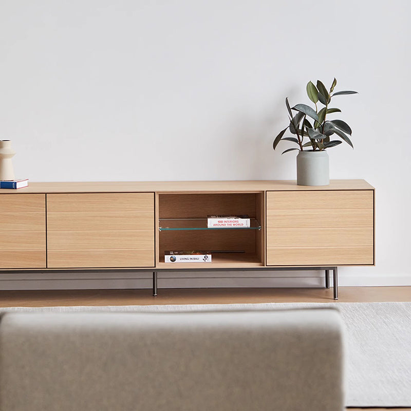 Large-capacity wooden TV stand