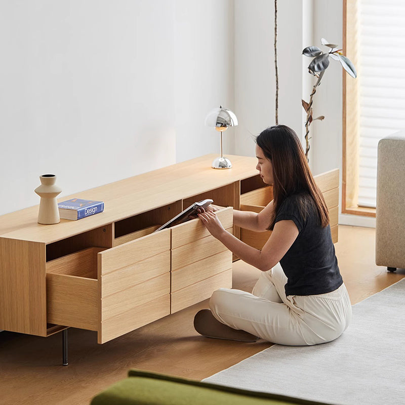 Large-capacity wooden TV stand