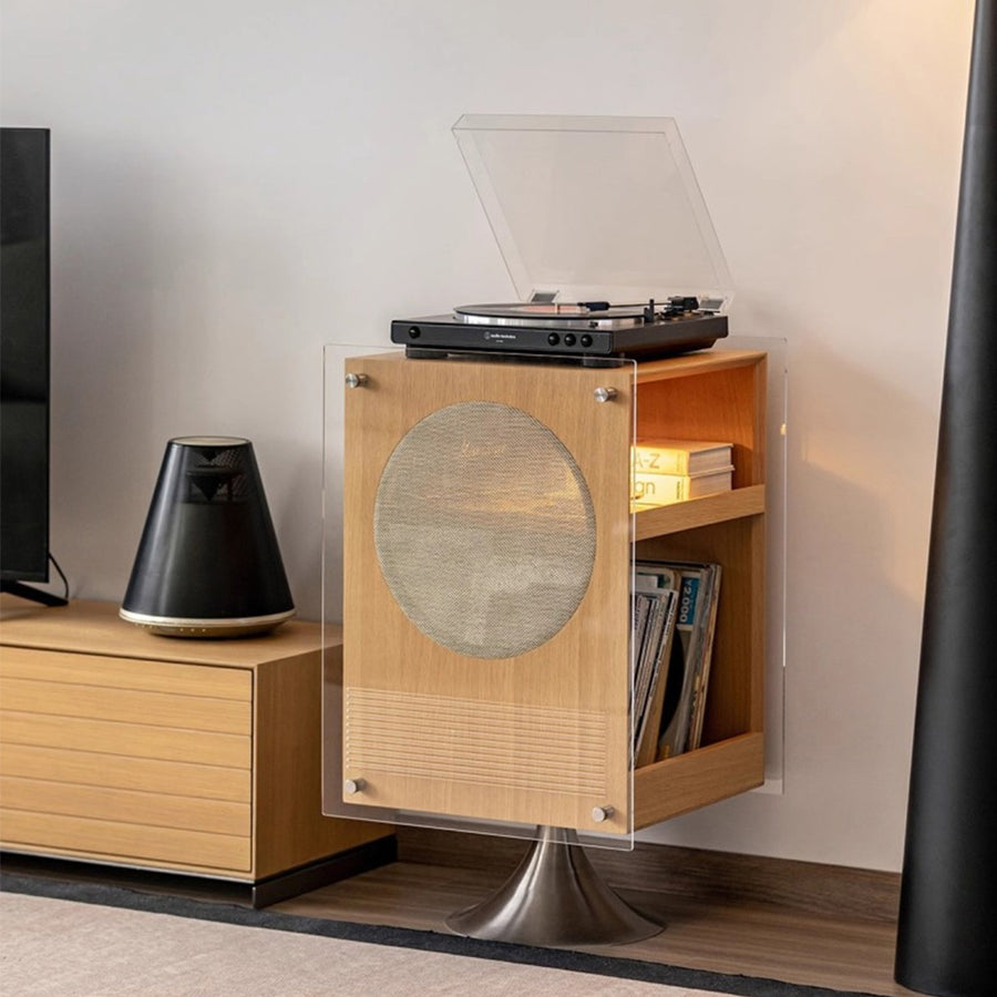 Natural wood audio cabinet