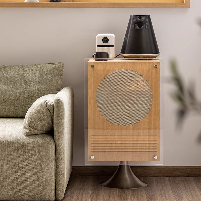 Natural wood audio cabinet