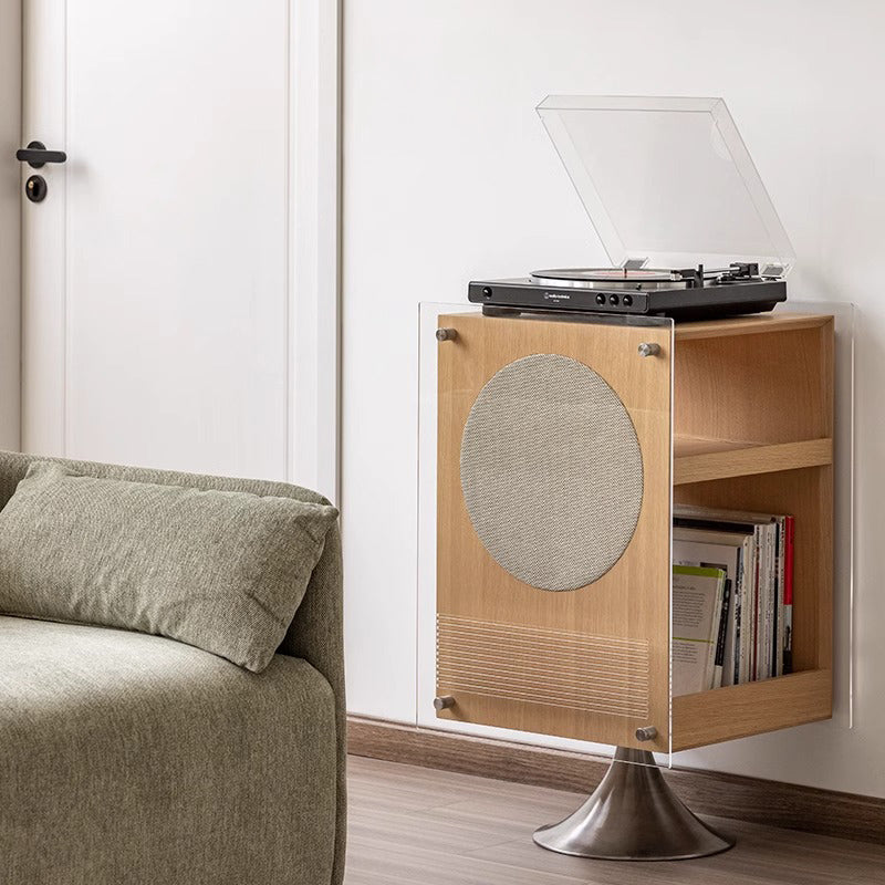 Natural wood audio cabinet