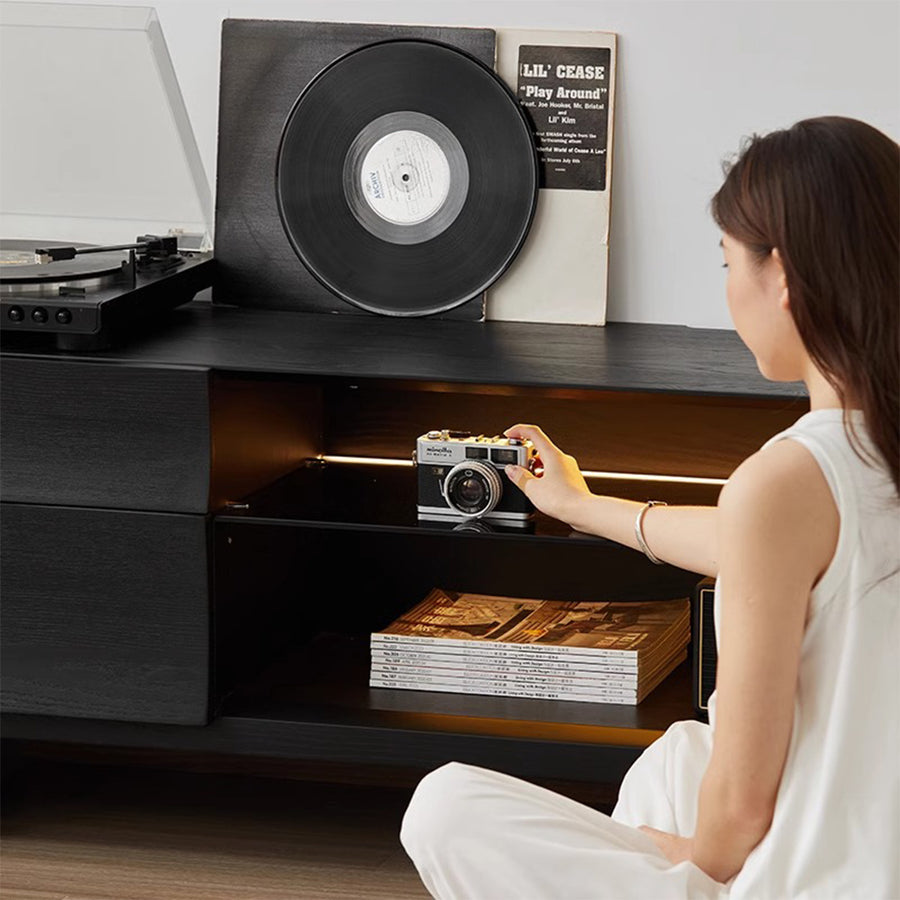 Wooden black TV board