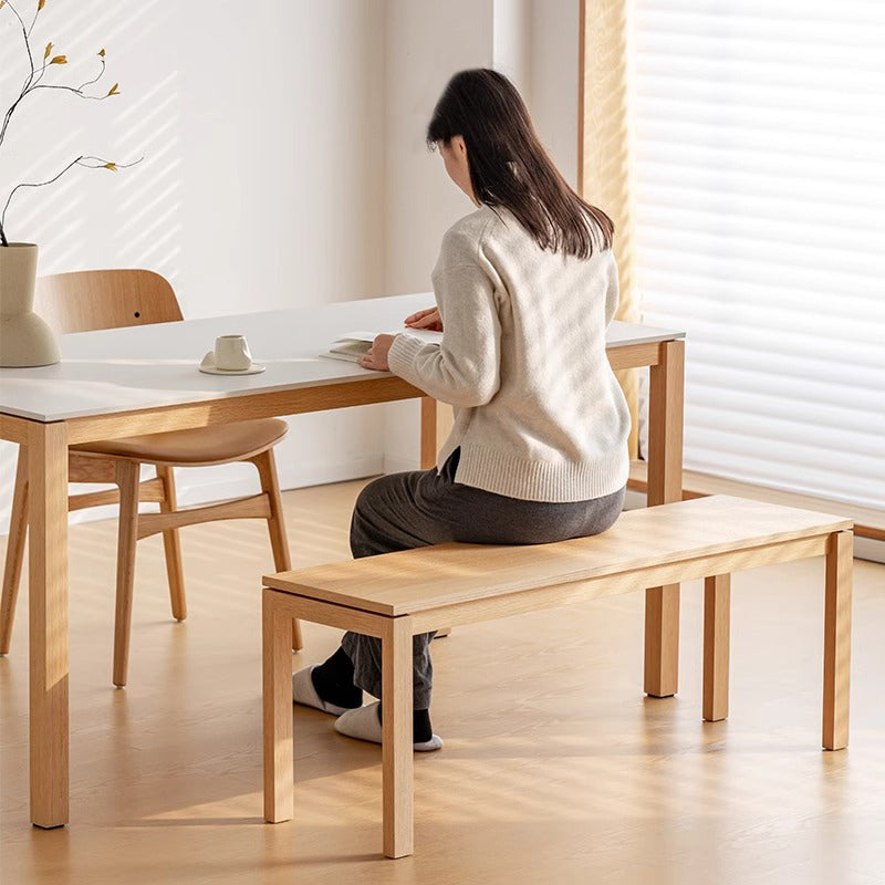 Natural wood bench