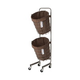 LAUNDRY ROUND BASKET DOUBLE with CASTER 25L 2BOX ブラウン