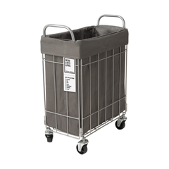 FOLDING LAUNDRY SQUARE BASKET with CASTER 28L SLIM ダークグレー