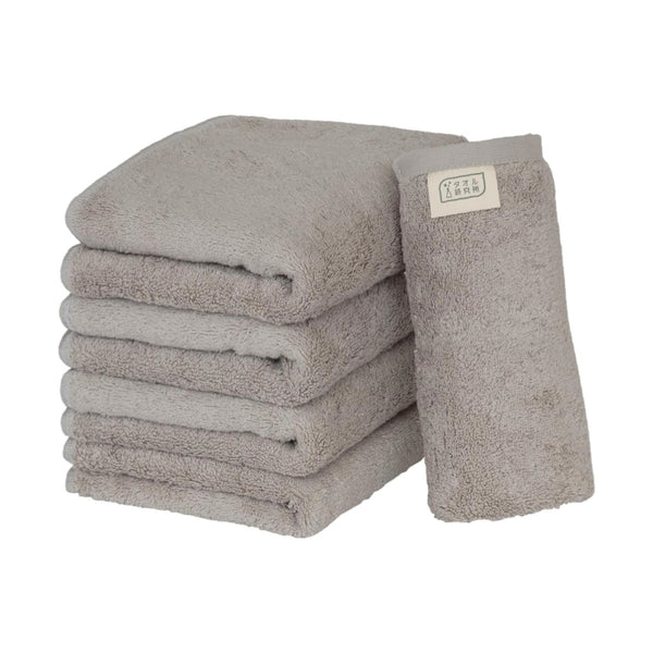 Towel Laboratory Face Towel, Light Gray, Set of 5