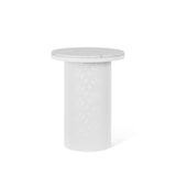 Pedestal Table Carrara Marble / White Frame