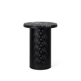Pedestal Table Marquina Marble / Black Frame