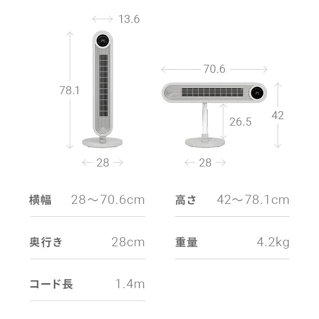 DC スリムタワーファン JXTF01