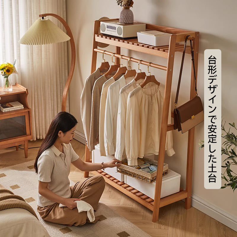 Simple wooden hanger rack