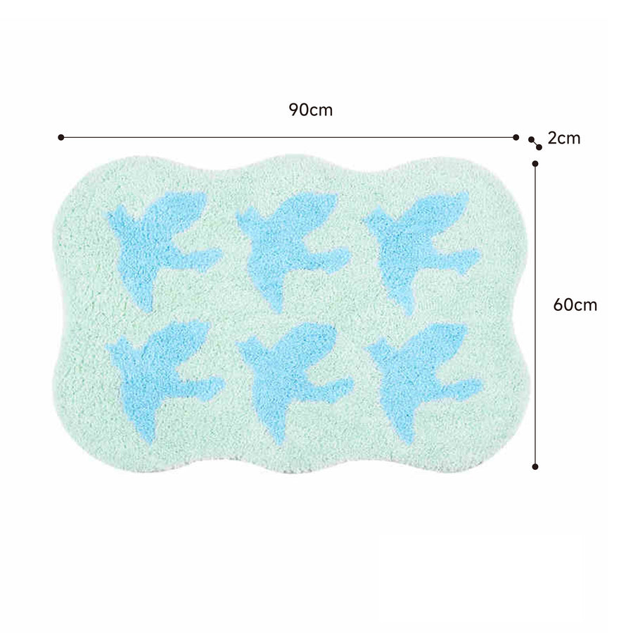 Blue Bird Fluffy Soft Rug