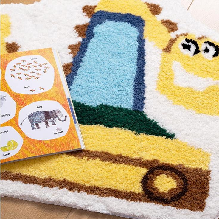 Dinosaur Digger Fluffy Soft Rug