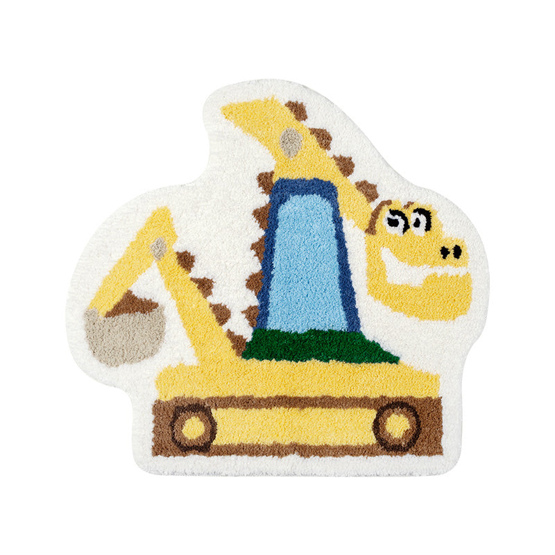 Dinosaur Digger Fluffy Soft Rug