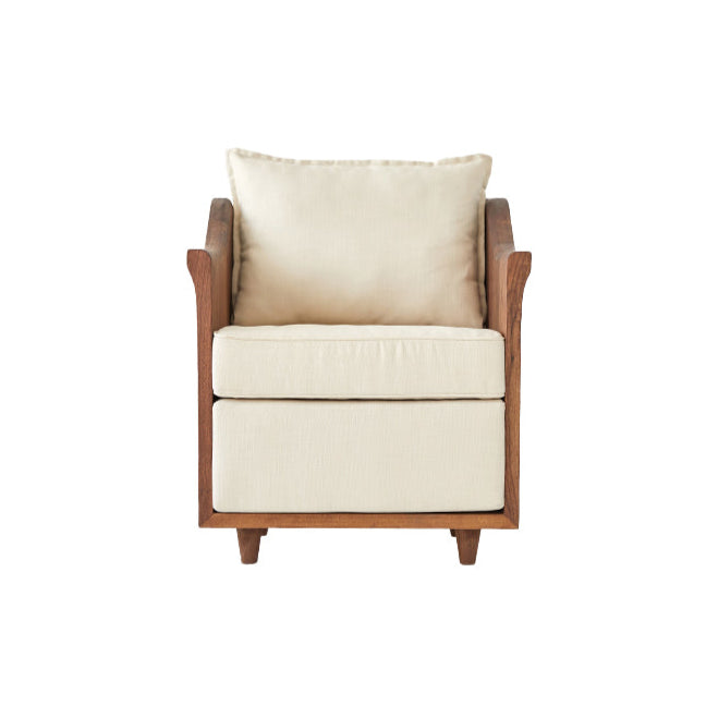 1-seater wooden arm sofa