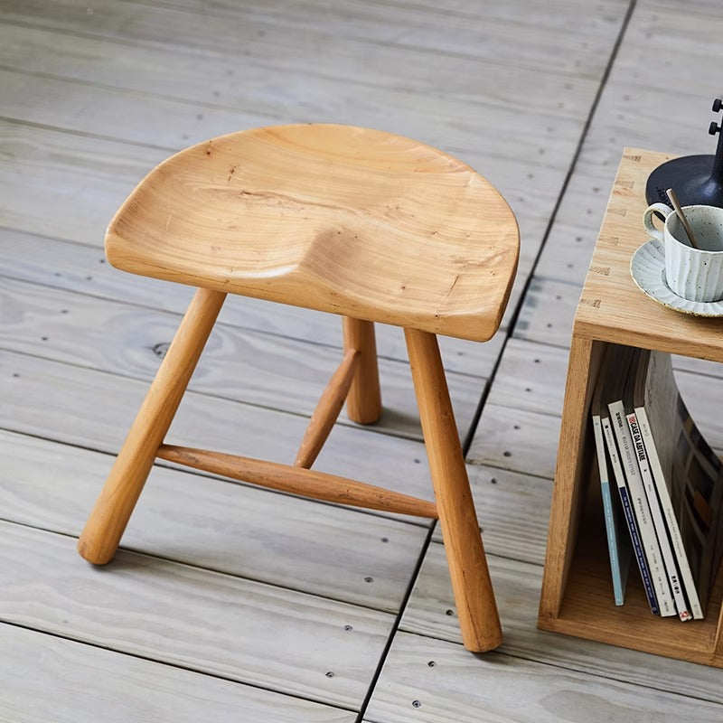 Japanese style wooden low stool