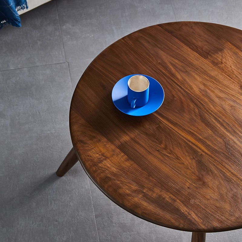 Natural wood round table