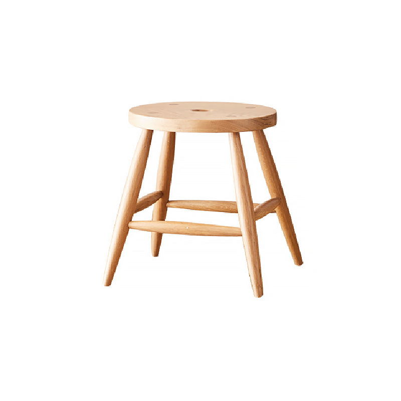Natural wood round stool