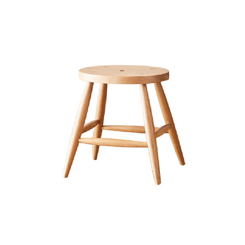 Natural wood round stool