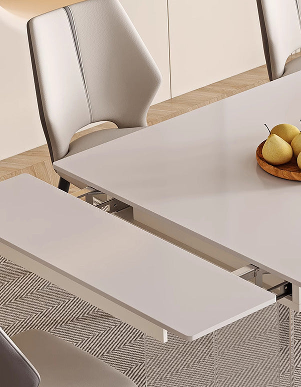 Square extendable ceramic table set
