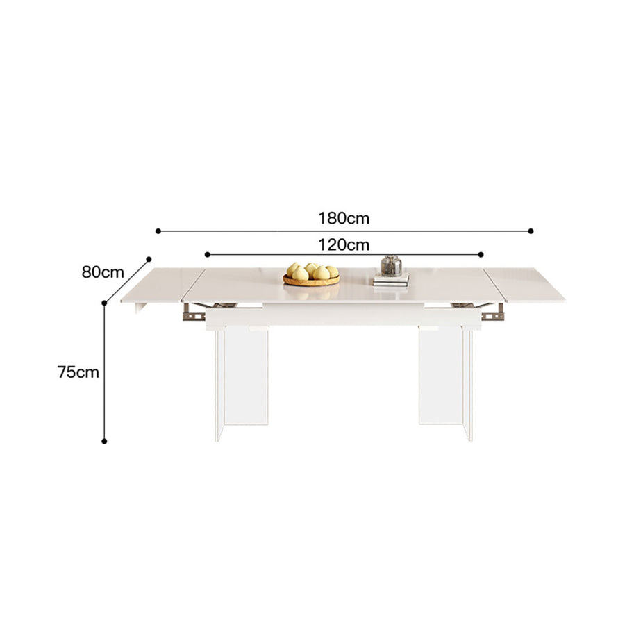 Square extendable ceramic table set