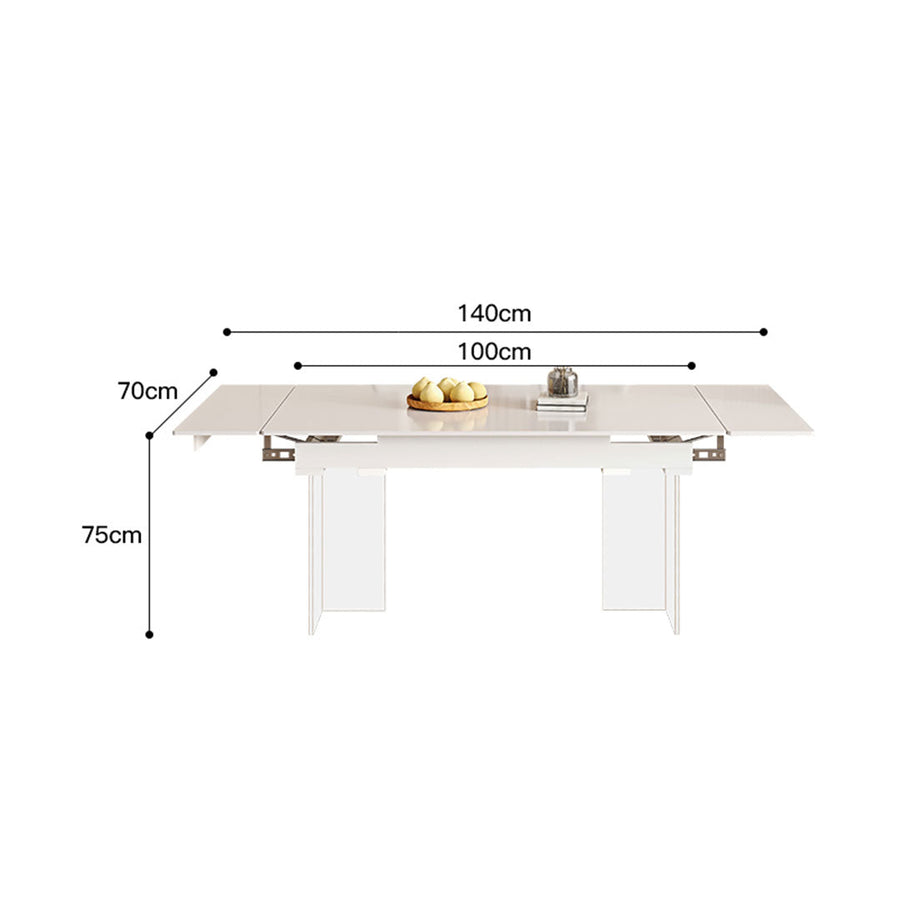 Square extendable ceramic table set
