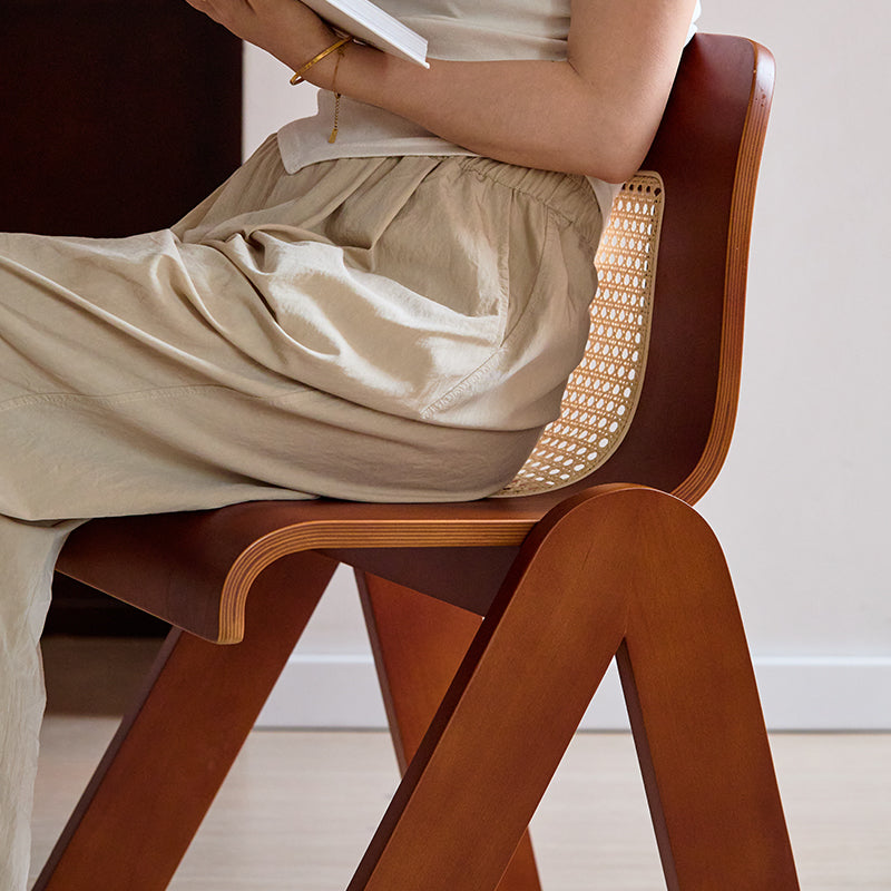 Boxwood Rattan Curved Dining Chair