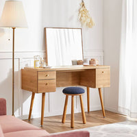 LOWYA(ロウヤ) 日本製デスク 単品 ドレッサー 収納 真鍮 木目