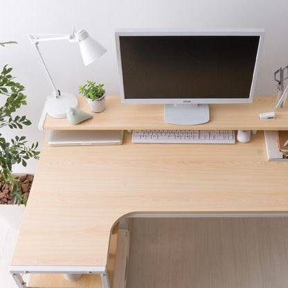 merrily L-shaped desk with storage shelves that can be switched to the left or right Computer desk