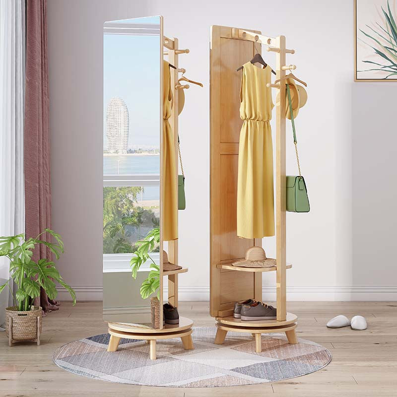 Rotating mirrored hanger rack