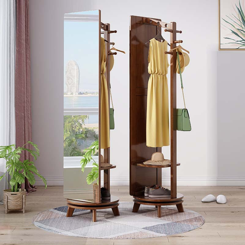 Rotating mirrored hanger rack