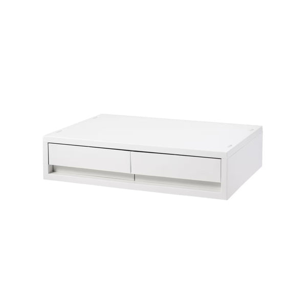 Polypropylene case, drawer type, wide, thin, 2 pieces, white gray