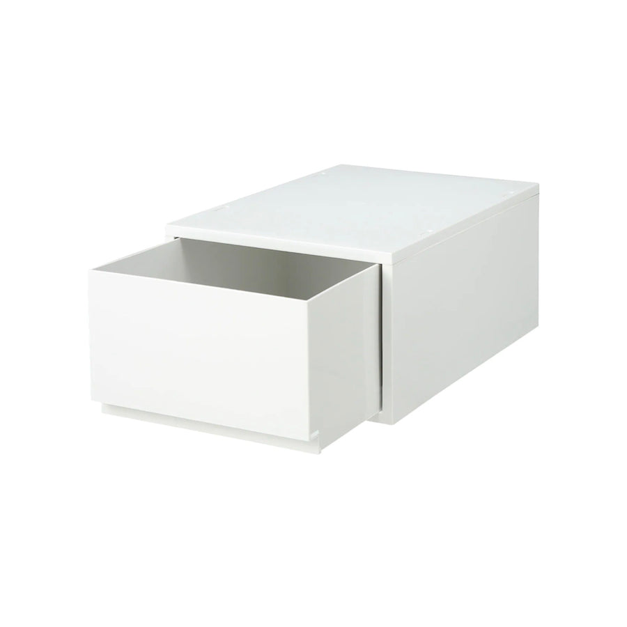 Polypropylene case, deep drawer type, white gray